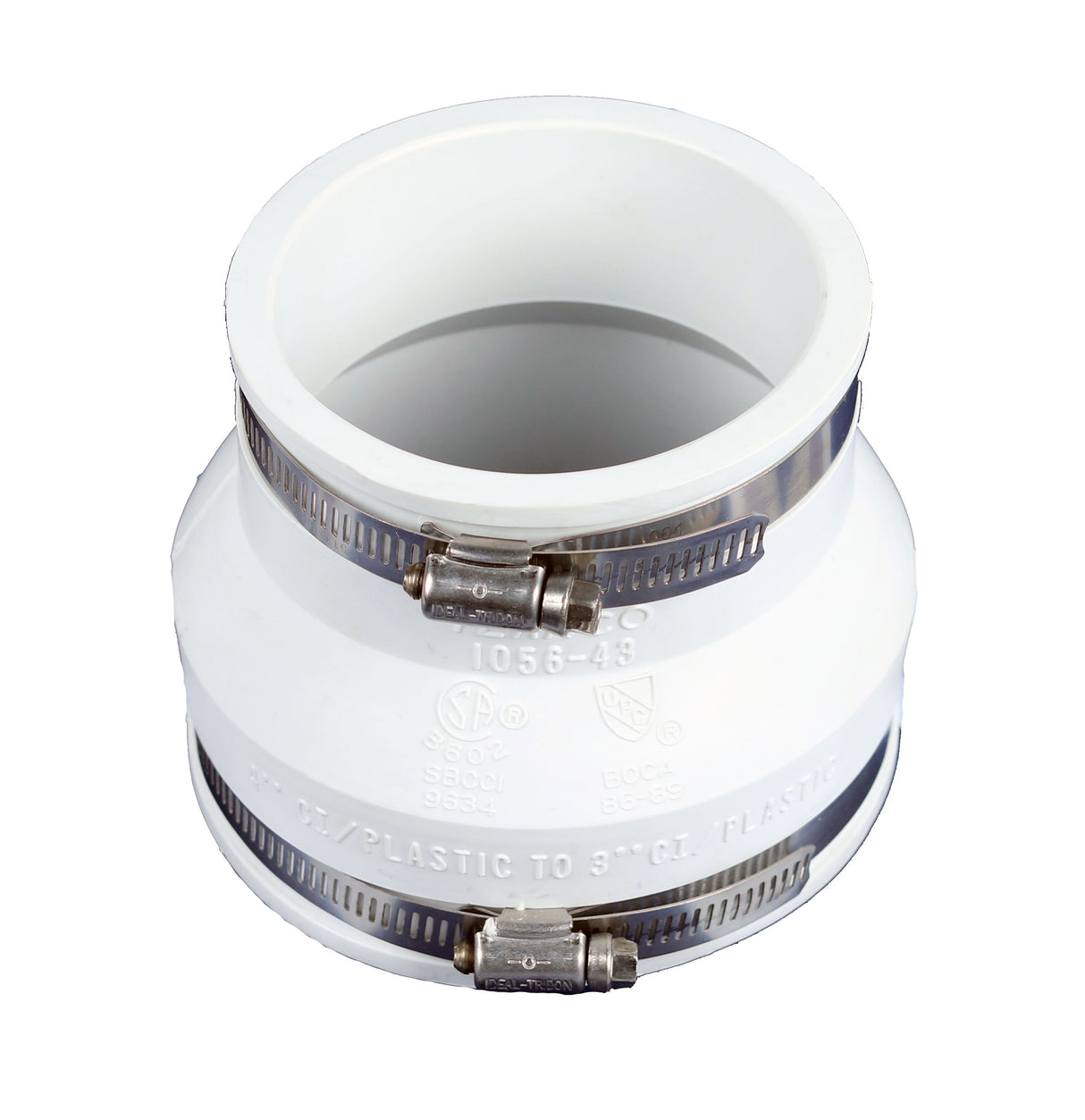 Spruce Flexible Coupling – 4" × 3" (White)