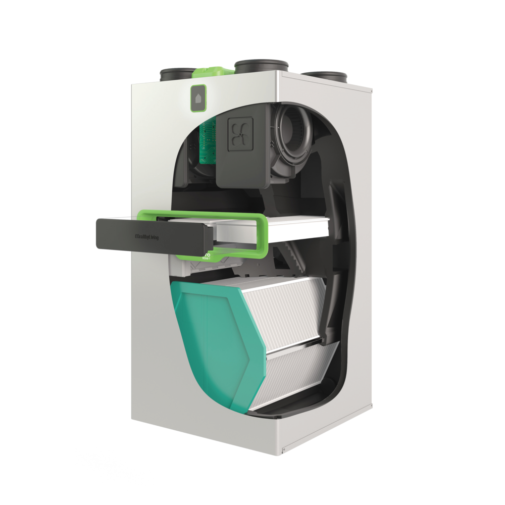 Aldes InspirAIR Top 450 Premium ERV — 265 CFM Connected Energy Recovery Ventilator with Radon Mode