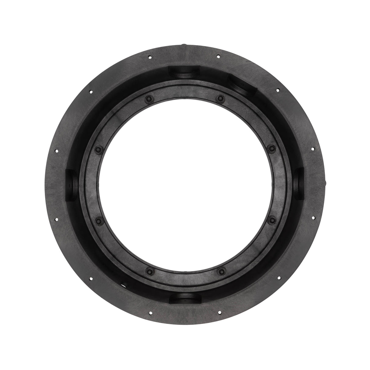 Jackel sump dome cover underside — pipe connection detail for radon sub-slab depressurization