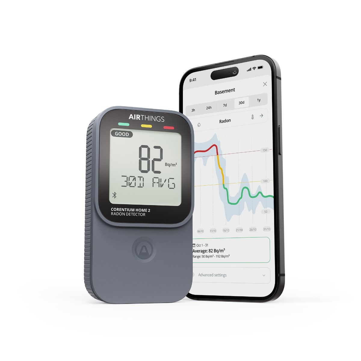 Airthings Corentium Home 2 — Smart Radon + Temperature + Humidity Monitor