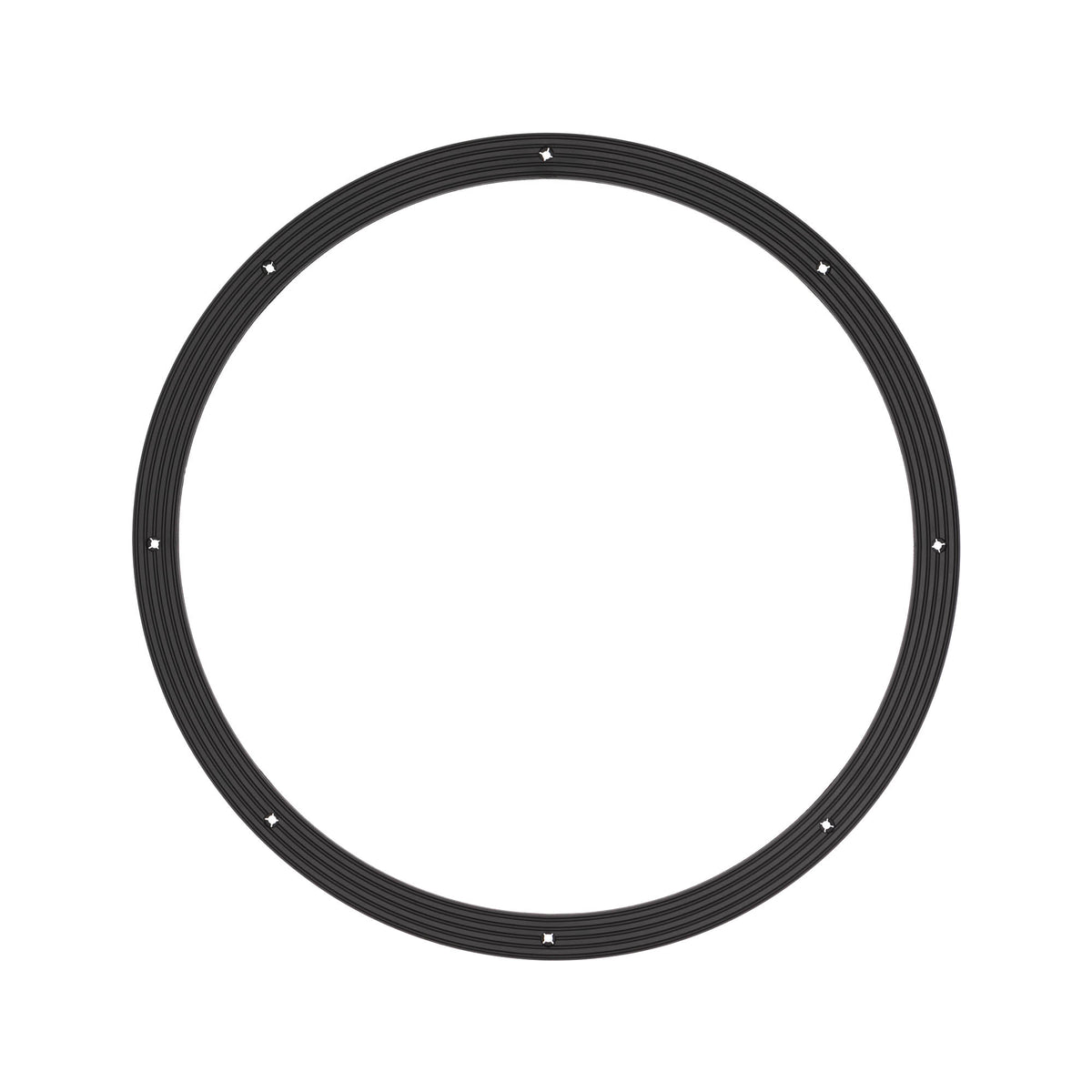 Jackel SEAL18-8 reusable moulded PVC cover seal, 18 inch inside diameter with eight bolt holes and uniform width ribbed sealing face
