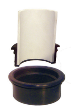 RadonAway Uniseal 79219 U-Stop bushing for 4-inch PVC in 5-inch hole — airtight rubber grommet for radon system wall and floor penetrations in Canada