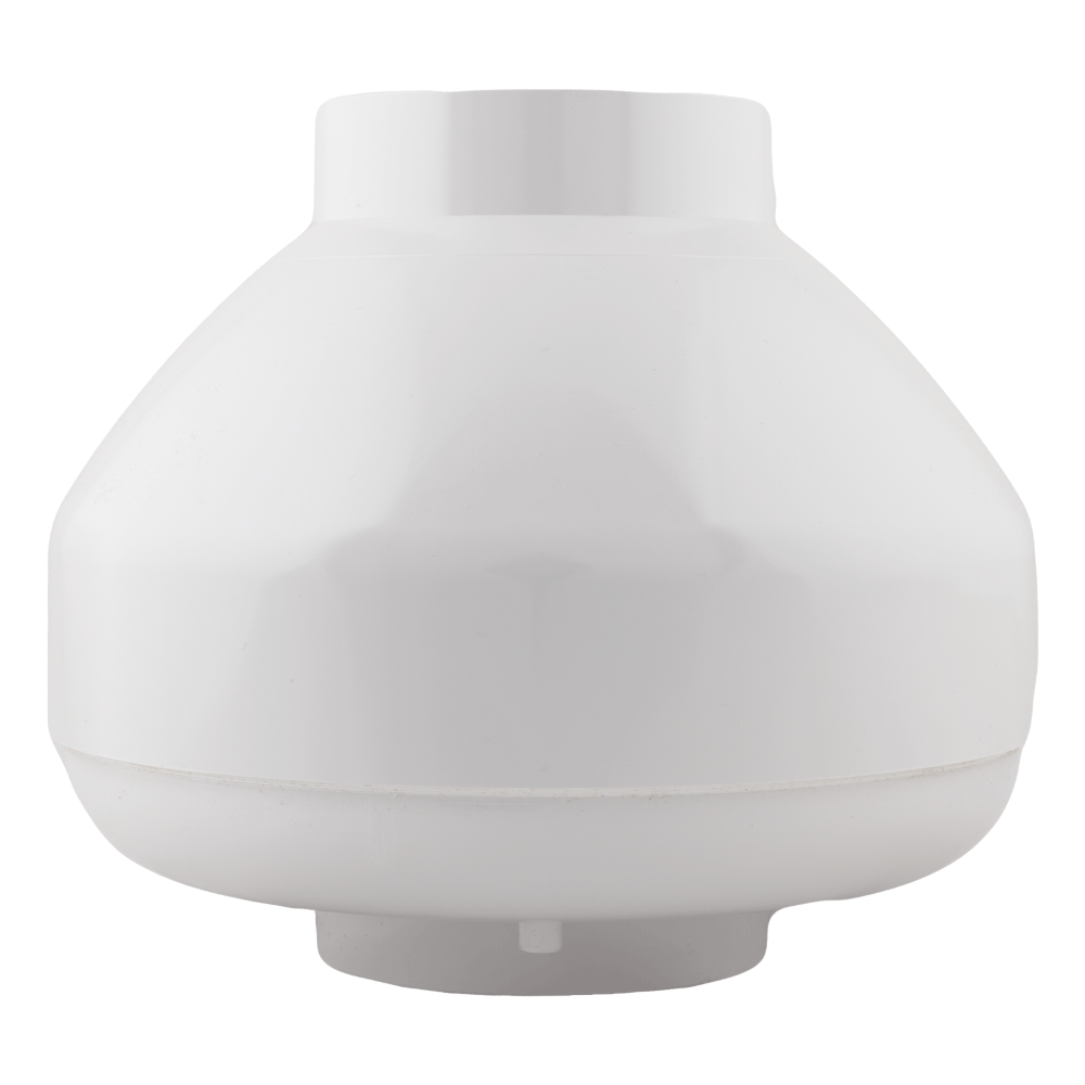 RadonAway RP140 Pro Series radon fan back — electrical connections and UL certified motor label