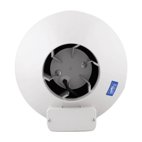 RadonAway RP140 Pro Series fan top inlet — radon suction port for sub-slab depressurization system