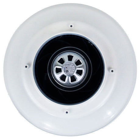 RadonAway EC6 radon fan bottom outlet — radon exhaust port for exterior discharge in Canadian installations