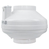 RadonAway EC6 radon fan side profile — compact variable speed design for tight utility spaces in Canadian homes