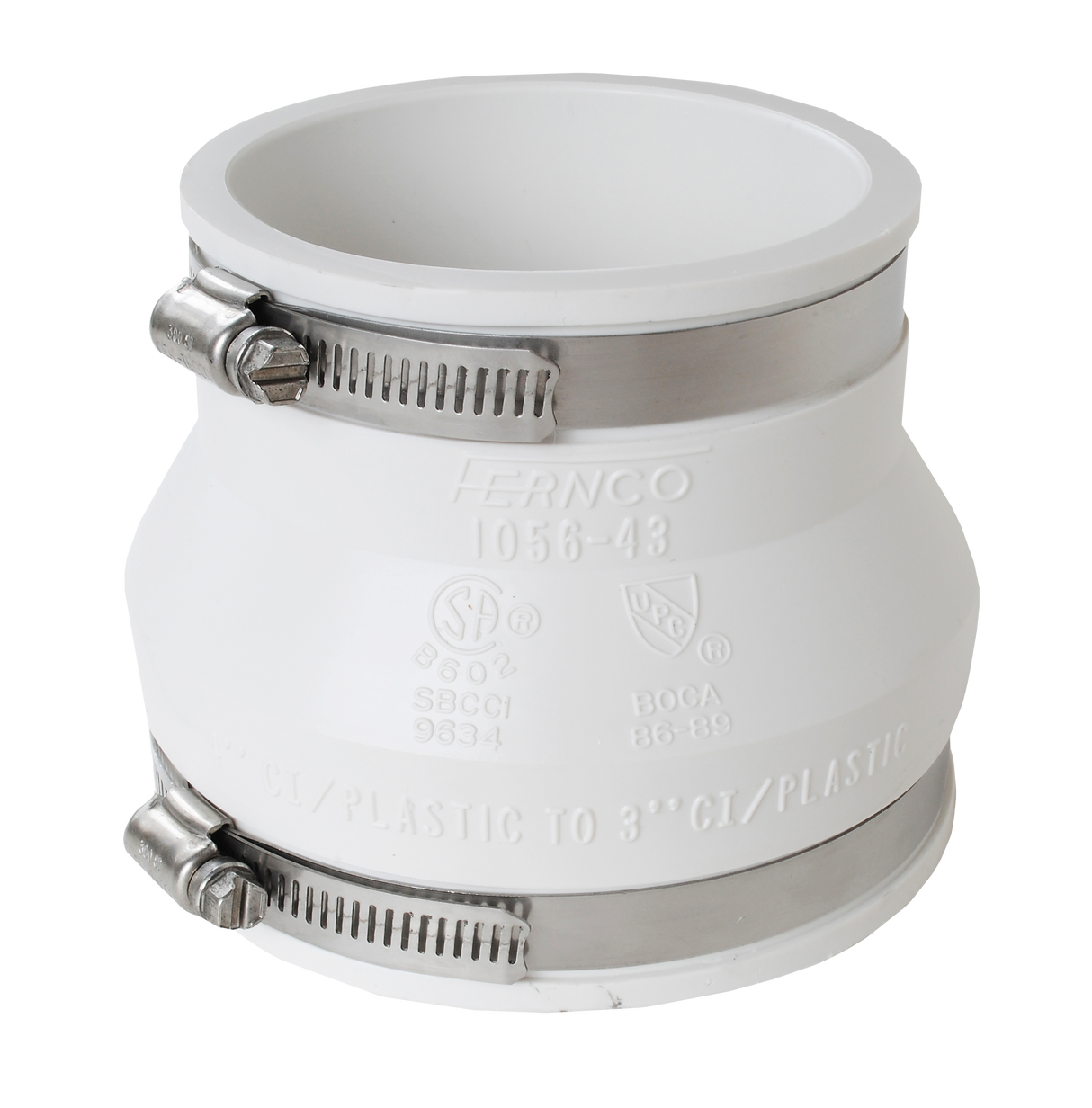 Spruce Flexible Coupling – 4" × 3" (White)