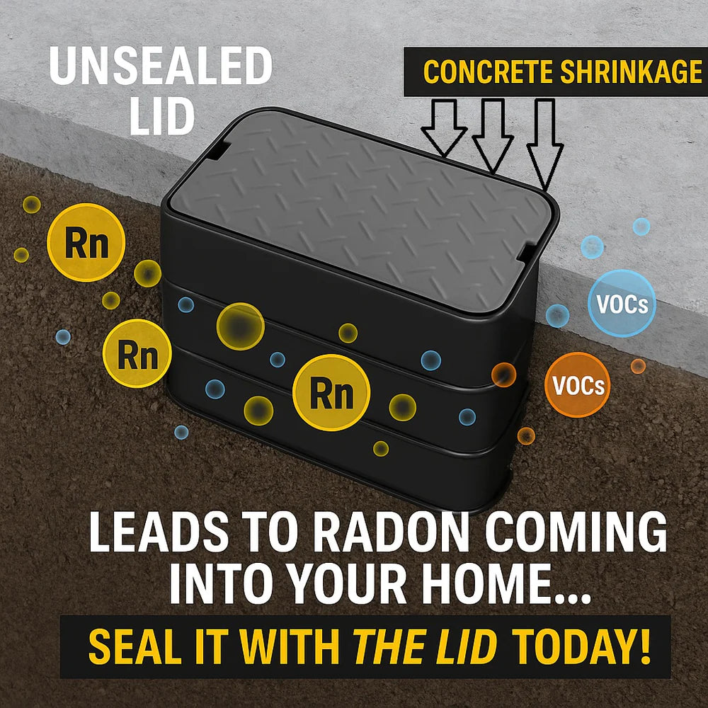 THE LID™ Backwater Basin Cover — Radon & Soil Gas Seal by Radon Home Defence