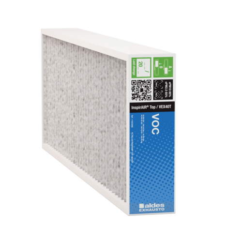 Aldes 699677 MERV 13 activated charcoal filter for InspirAIR TOP 450 Premium ERV — particle capture plus odour and VOC adsorption