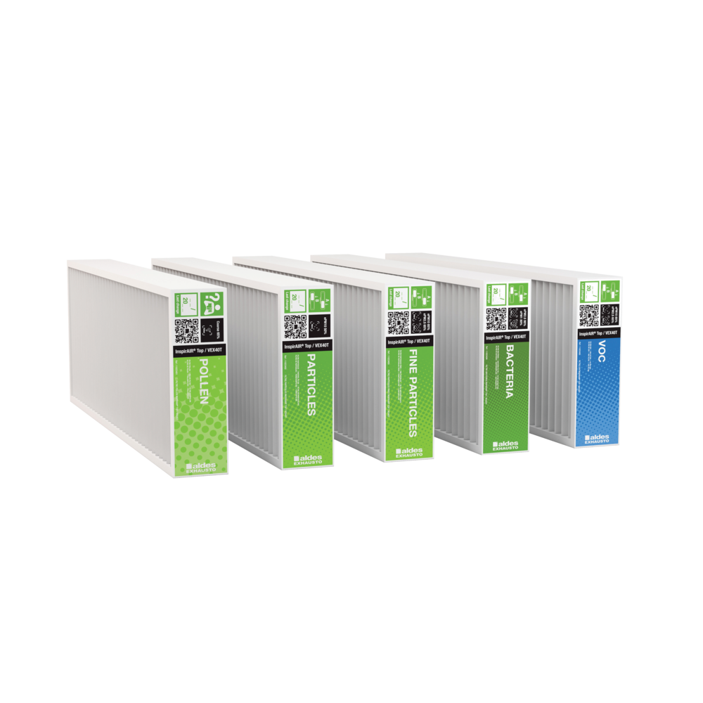 Aldes InspirAIR Top 450 Premium ERV — 265 CFM Connected Energy Recovery Ventilator with Radon Mode