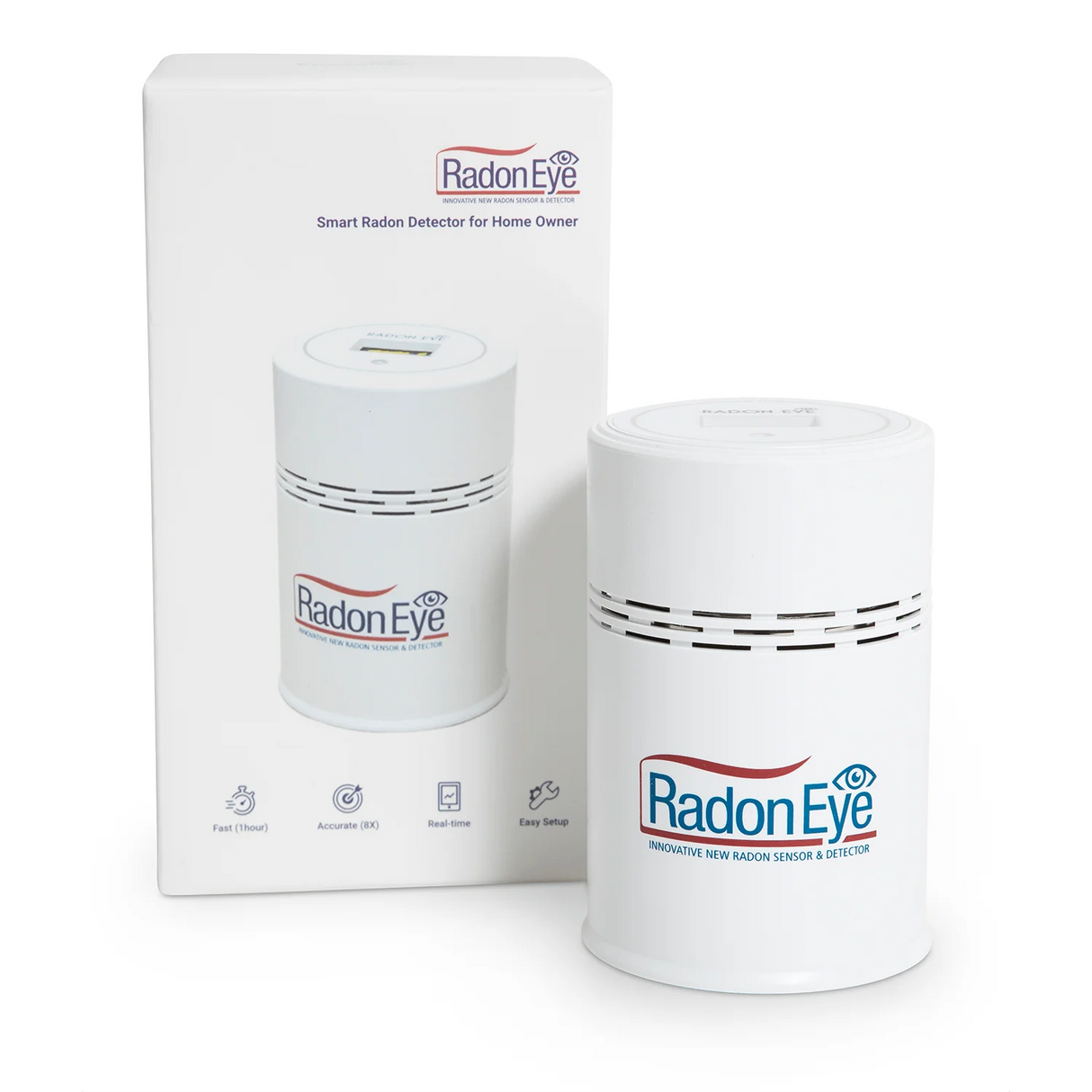 RadonEye RD200 radon monitor with original packaging — precision radon detector meeting Health Canada 200 Bq/m³ guidelines