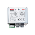 Radonova ROBIN radon sensor, standard version, front label with the wiring diagram and measurement range, green four pole terminal block at the base