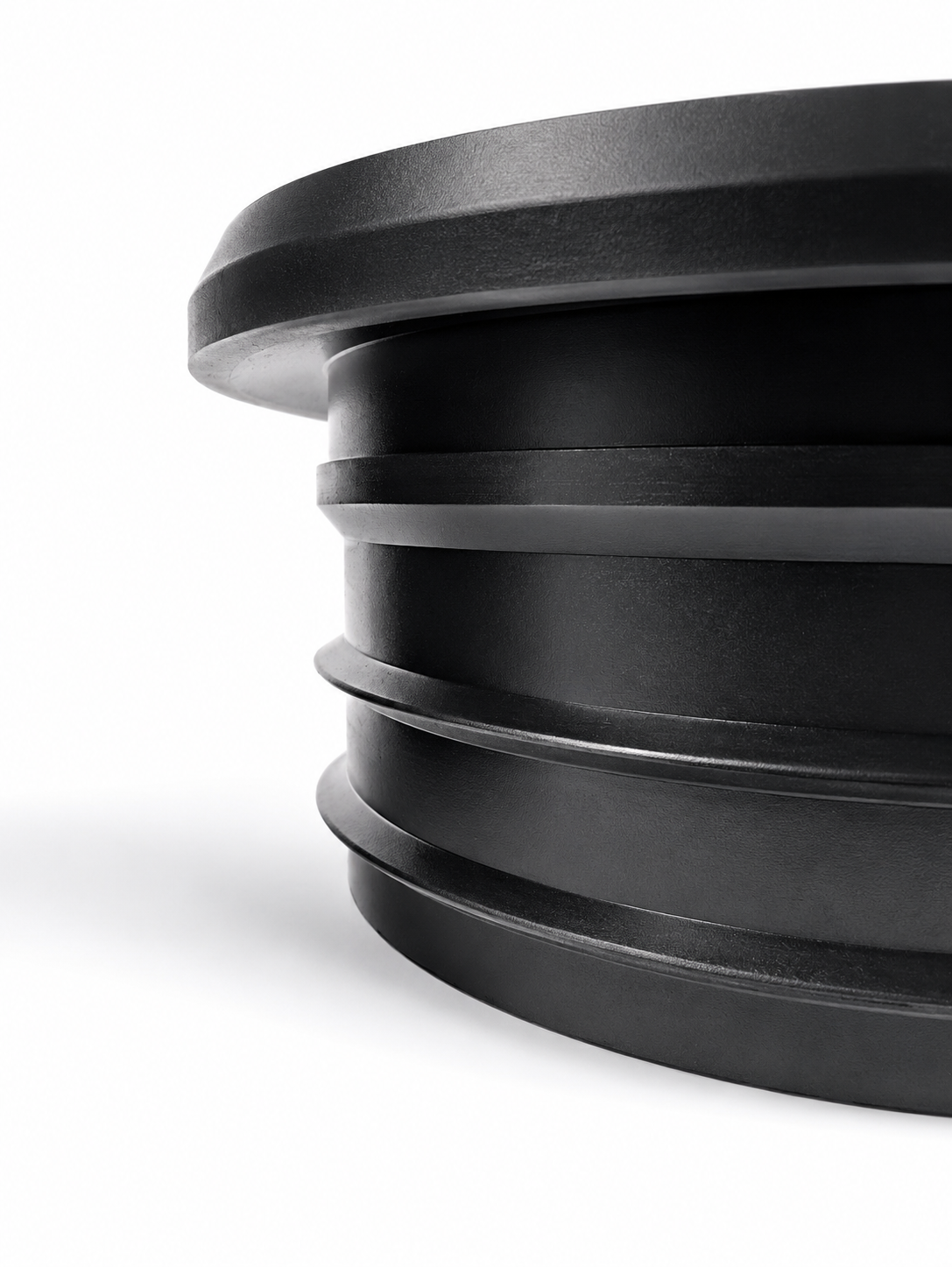Close-up of SlabCollar sealing ribs and flexible flange detail