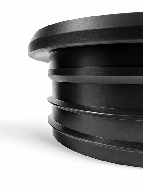Close-up of SlabCollar sealing ribs and flexible flange detail