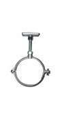 Split ring pipe hanger installation kit fully assembled with threaded rod and wall mounting plate