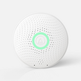 Airthings Wave Radon monitor front view with LED indicator — smart Bluetooth radon detector for Canadian home radon monitoring