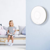 Airthings Wave Radon monitor in living space — smart radon detector keeping Canadian families safe from radon gas exposure